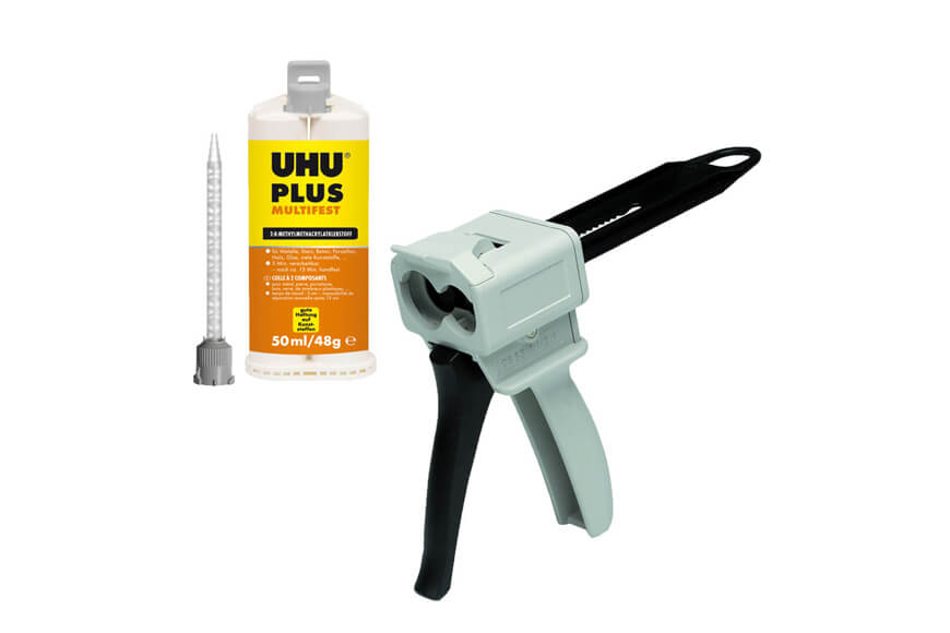 UHU plus multifest Starterpaket UHU plus multifest Starterpaket mit Kartusche, Mischern und Auftragegerät