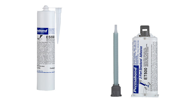 Permabond 1 vs. 2 Komponenten-Epoxidharz ES550 1-K-Epoxidharz und ET500 50ml Kartusche 2-K-Epoxidharz